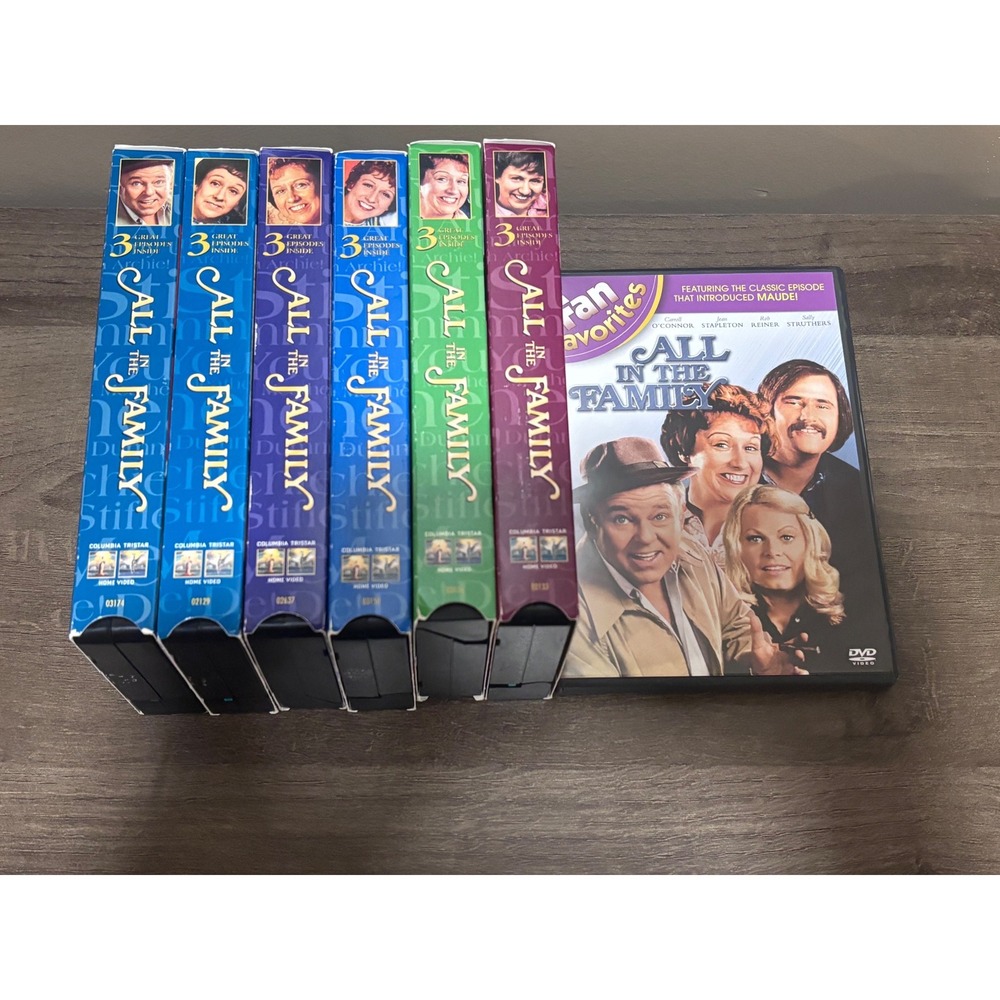All in the Family VHS Lot of 6 & Fan Favorites DVD Classic TV Show Bundle